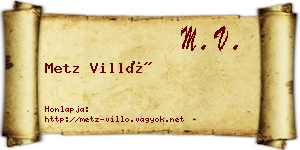 Metz Villő névjegykártya